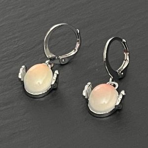 Moonstone Teardrop Leverback Earrings NWOT
